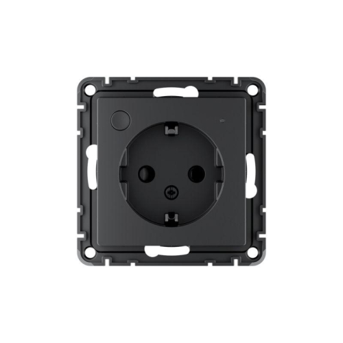 Розетка AtlasDesign Smart 16А L+N с заземл. защ. шторки Zigbee механизм карбон SE ATN001045Z