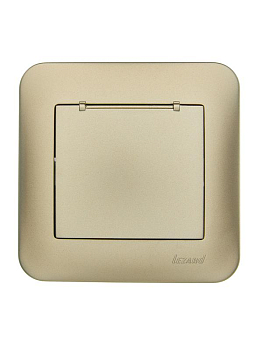 Розетка 1-м СП ASTI 16А IP20 с заземл. с крышкой термопласт в сборе золото. LEZARD 7081-3636-123В