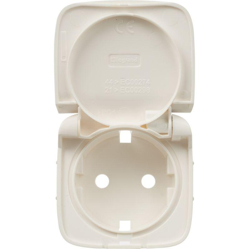 Панель лицевая Valena Allure для розетки 2К+З с крышкой бел. Leg 754845