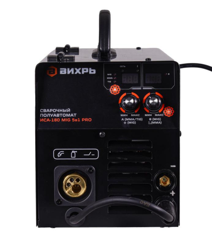 Инвертор сварочный полуавтомат. ИСА-180 MIG 5в1 PRO Вихрь 65/184