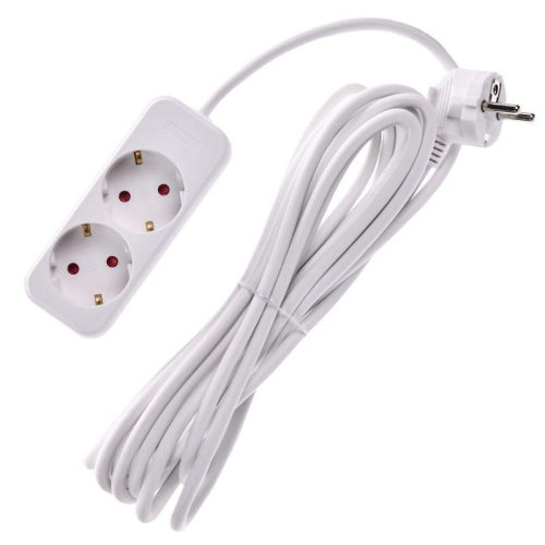 Удлинитель 2х5м 10А У02 ПВС 3х1 бел. UMA IEK UM-YP10-10-02-05-Z-K01