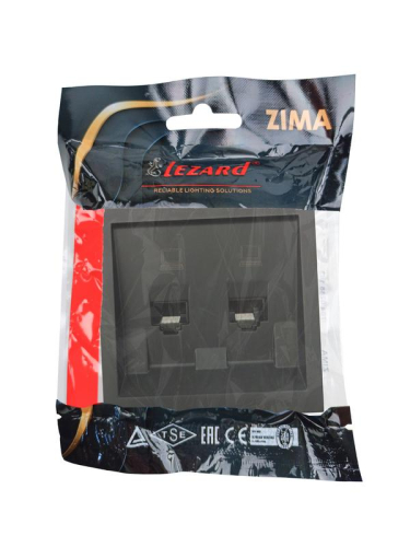 Розетка компьютерная 2-мест. СП ZIMA IP20 черн. бархат LEZARD 704-4288-141