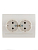 Розетка 2-м СП Deriy 16А IP20 с заземл. керамика жемчуж./бел. метал. LEZARD 702-3030-127