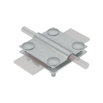 Соединитель крестообразный 2XS-D5-12-B30 INOX304 для прутка d5-12мм и полосы до 30мм с 2 пластинами нерж. сталь КМ MA0020