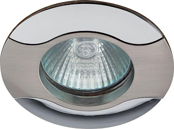 Светильник KL18 SN/CH 50Вт MR16 12В точечный литой &quot;Волна&quot; сатин никель/хром. ЭРА C0043698
