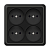 Розетка 4-м ОП Олимп 16А IP20 квадрат без заземл. черн. Universal 2220
