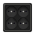 Розетка 4-м ОП Олимп 16А IP20 квадрат без заземл. черн. Universal 2220