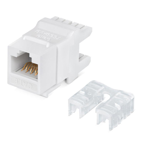 Модуль Keystone Jack RJ-45(8P8C) UTP неэкранир. кат.6 тип 180град. бел. PRO Rexant 02-0250
