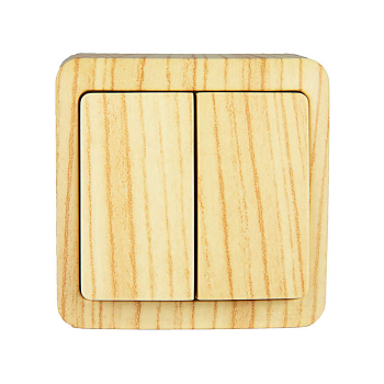 Выключатель 2-кл. 1п ОП Viola 10А IP20 беленый дуб LEZARD 751-5200-101