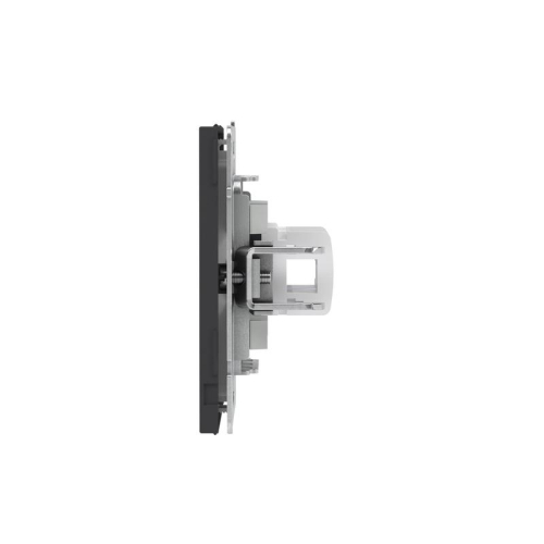 Розетка компьютерная 2-м KANT RJ45 кат.5E без шторки черн. уголь DKC 7012664
