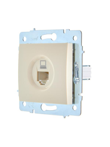 Розетка компьютерная 1-м СП ASTI IP20 RJ45 механизм Cat 5e крем. LEZARD 7081-0388-139