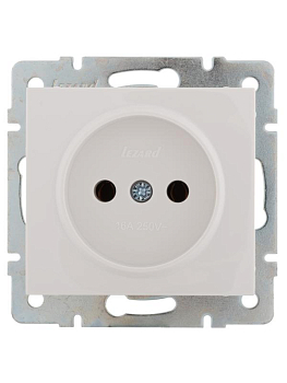 Розетка 1-м СП Rain 16А IP20 без заземл. керамика механизм бел. LEZARD 703-0288-121