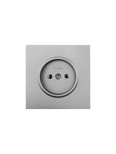 Розетка 1 мест. б/з ПБТ СП ZIMA IP20 16А безвинт. зажим сер. матов. LEZARD 704-7488-121BQC