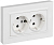 Розетка 2-м СП BRITE РСшПл12-3-БрАБ 16А в сборе с заземл. защ. шторки плоская арктич. бел. IEK BR-R28-16-K91-F