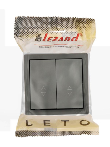 Выключатель проходной 2-кл. ОП LETO платина LEZARD 752-3500-106