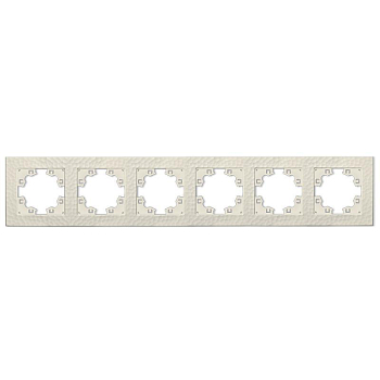 Рамка 6-м Афина фактурная универс. слоновая кость (ivory) Universal A11043-I