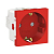 Розетка 1-м 2мод. Unica Modular 16А IP21 250В с заземл. защ. шторки винт. клеммы красн. SchE NU303703
