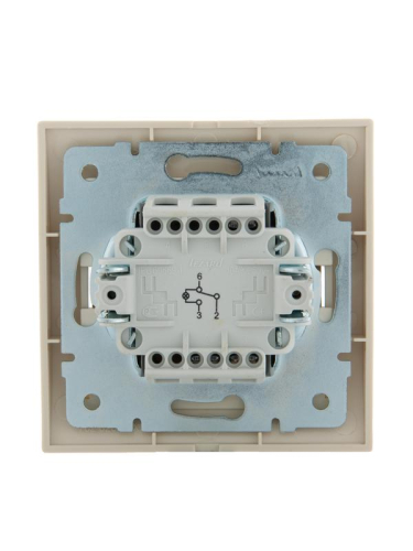 Переключатель проходной 1-кл. СП Deriy 10А с подсветкой крем. LEZARD 702-0303-114