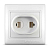 Розетка компьютерная + телефонная 2-м СП Севиль 3А IP30 бел. UNIVersal С0052