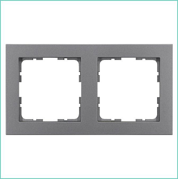 Рамка 2-м G-Classic алюм. Jasmart G1002S