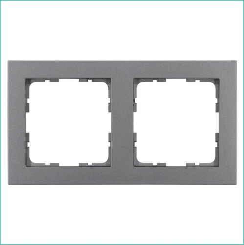 Рамка 2-м G-Classic алюм. Jasmart G1002S