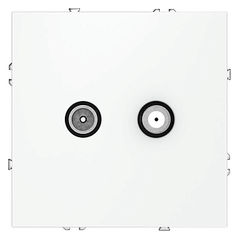 Розетка телевизионная оконечная TV + SAT 2-м СП S70 механизм бел. матов. Voltum VLS060402