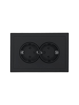 Розетка 2-мест. б/з СП ZIMA IP20 16А ПБТ безвинт. зажим черн. бархат LEZARD 704-4200-128BQC
