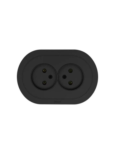 Розетка 2-м СП OSEN без заземл. ПБТ круглая механизм черн. бархат LEZARD 744-4200-128B