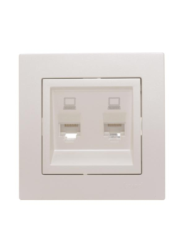 Розетка компьютерная 2-м СП Vesna механизм жемчуж./бел. перламутр LEZARD 742-3088-141