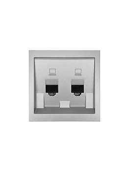 Розетка компьютерная 2-м СП ZIMA IP20 механизм сер. матов. LEZARD 704-7488-141