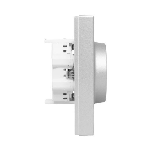 Розетка 2-м СП Эпика 16А с заземл. без защ. шторок с рамкой механизм алюм. EKF UP1-SOA-210