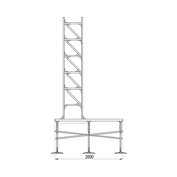 Конструкция опорная для базовой станции сотовой связи TECHNORAPTOR-FOOT 500х500х3000 KM-TR-F-CT-500-500-3000 КМ TR0082