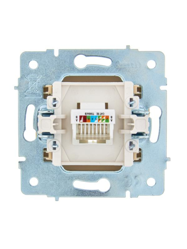 Розетка компьютерная 1-м СП ASTI IP20 RJ45 механизм Cat 5e крем. LEZARD 7081-0388-139