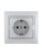 Розетка 1-м СП Mira 16А IP20 с заземл. со вставкой керамика сер. метал. LEZARD 701-1010-122