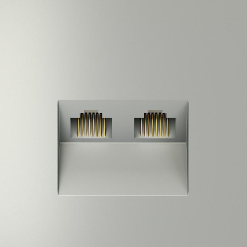 Розетка компьютерная 2-м СП S70 RJ45 + RJ45 кат.6 механизм сталь Voltum VLS060205