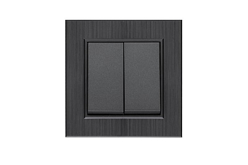 Выключатель 2-клав. Karea LINE STAR дым. металлик Makel 86050003