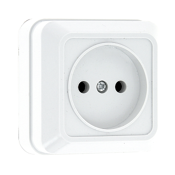 Розетка 1-м ОП Рим 10А IP20 без заземл. керамика бел. Simple EKF ENR10-022-10C