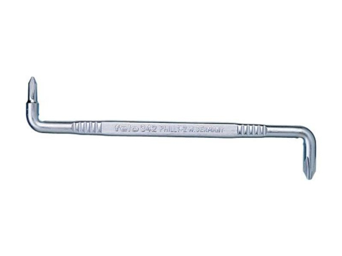 Отвертка двусторонняя изогнутая Z-образ. PH3-PH4 200мм FELO 34234000