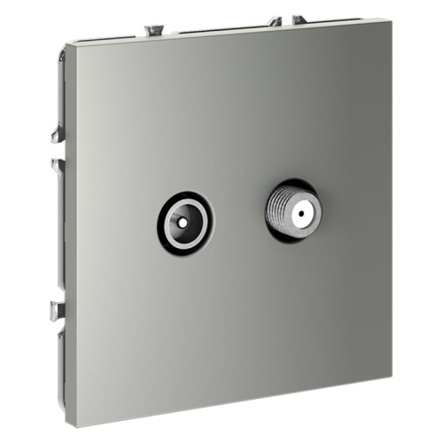 Розетка телевизионная оконечная TV + SAT 2-м СП S70 механизм сталь Voltum VLS060405