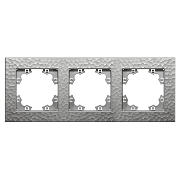 Рамка 3-м Афина фактурная универс. серебро Universal A10045-S