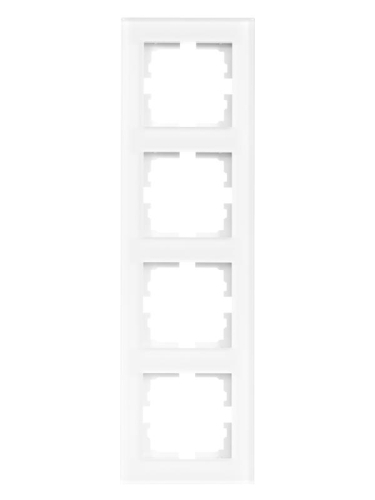 Рамка 4-местн. вертик. VESNA стекло бел. матов. LEZARD 742-5380-154