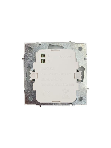 Розетка 2-м СП ZIMA IP20 USB механизм бел. LEZARD 704-0288-192
