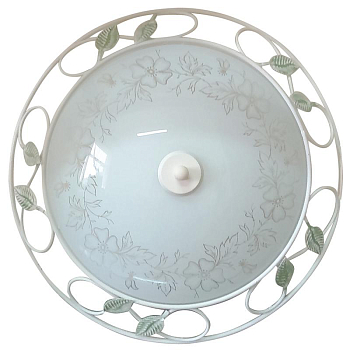 Светильник "Лара" 300 НПБ 01-2х60-119 корпус "Флора" ИУ глянцевый бел. Элетех 1005205869