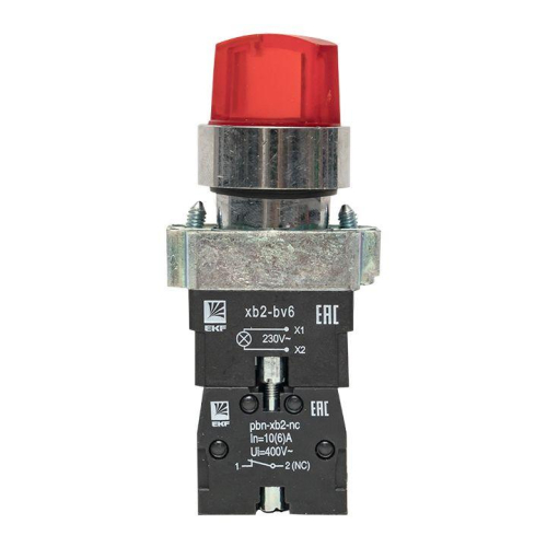 Переключатель BD33 3P с красн. подстветкой 230В NO PROxima EKF xb2-bk33-r-230