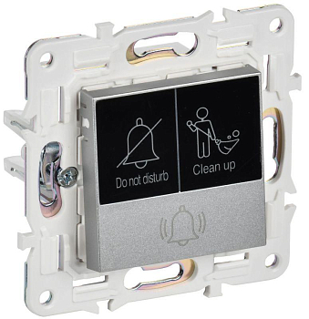 Кнопка звонка SKANDY 10А SK-V17S для отелей с индикацией серебр. IEK SK-V14-2-10-K23