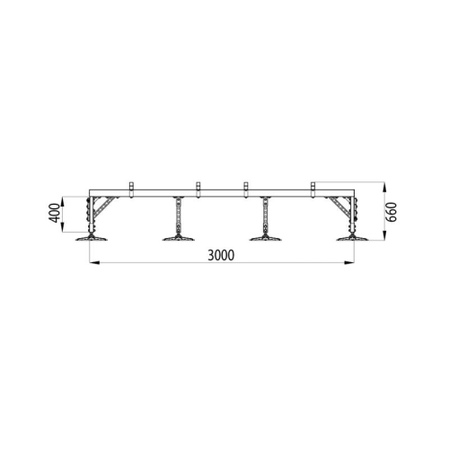 Конструкция опорная для установки оборудования TECHNORAPTOR FOOT 3000х3000 KM-TR-F-SSEI-3000-3000 КМ TR0057