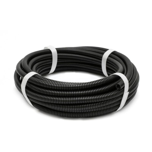 Труба гофрированная ПА dвн 5.0мм dнар 7.2мм негорючая (HF) стойкая к УФ разрезная черн. (уп.10м) Промрукав PR02.0320