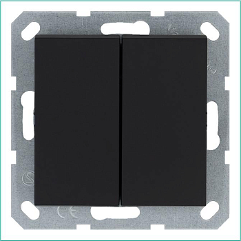 Переключатель проходной 2-кл. 10А IP20 механизм черн. матов. soft touch Jasmart G3022PB