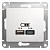 Розетка USB Glossa тип A+C 5В/2.4А 2х5В/1.2А механизм бел. SE GSL000139