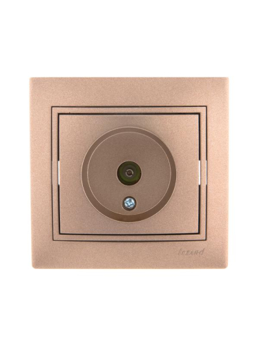 Розетка телевизионная оконечная TV СП Mira 16А IP20 со вставкой свет. корич. перламутр. LEZARD 701-3131-130